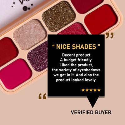 Matt Look intense Eye 8 in 1 Eyeshadow Palette Highly Pigmented, Long Lasting Metallic Glitter Nudes,01 12 gm - Eye Shadow Palettes