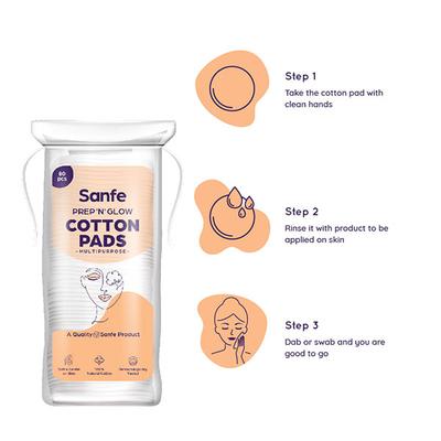 Sanfe Prep 'N' Glow Multipurpose Cotton Pads 80's - Cotton Balls