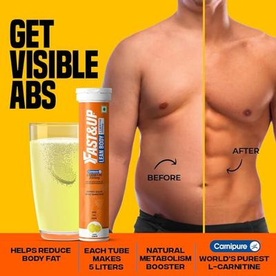 Fast&Up Lean Body L-Carnitine Tartrate 2000 mg Effervescent Tablet - Lemon Flavour 20's - Weight Loss