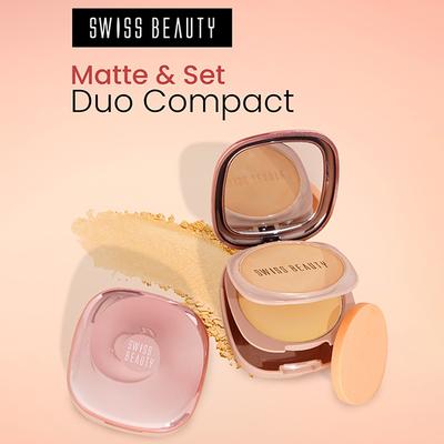 Swiss Beauty Matte & Set Duo Compact-Beige 10 gm - Compact Powder
