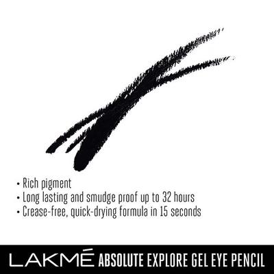 Lakme Glitterati Gel Eye Pencil Mysterious Black 1's - Eyebrow Pencils & Enhancers