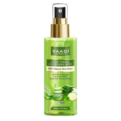 Vaadi Herbals Aloe Vera & Cucumber Mist - 100% Natural Skin Toner 110 ml - Toners