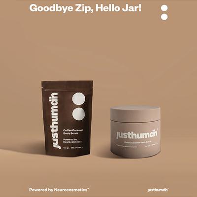 Justhuman Coffee Caramel Body Scrub Jar 200 gm - Scrubs & Exfoliants