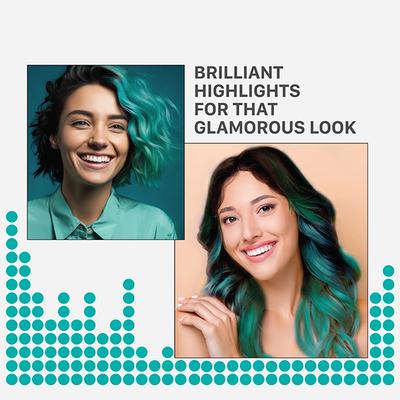 Streax Ultralights Hair Colour Highlight Kit, Blue Hair Colour, Aqua Blue, 1's - Crème