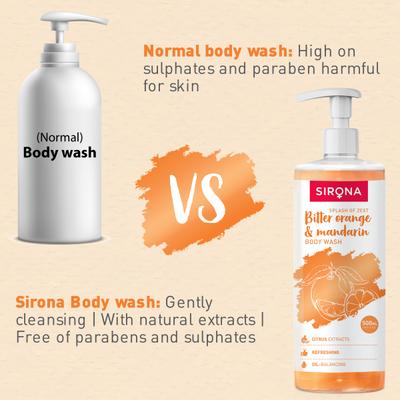 Sirona Body Wash - Bitter Orange & Mandarin 500 ml - Shower Gels & Body Wash