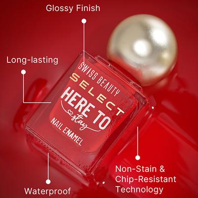 Swiss Beauty Select Here To Stay Nail Enamel With High Gloss Finish Spectra Yellow 12 ml - Nail Polish