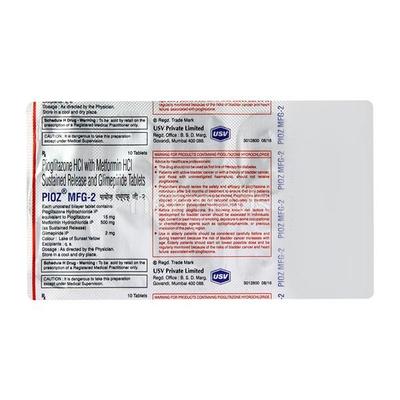 Pioz MF G2 Tablet 10'S - Diabetes-Ant