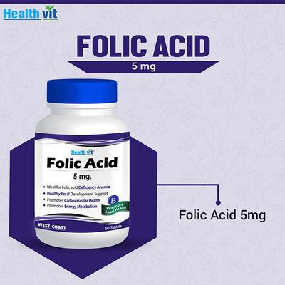 Healthvit Folic Acid Tablets For Cardiac Care 60's - Multi-Vitamins