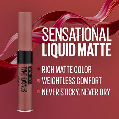 Maybelline New York Sensational Liquid Matte Lipstick, NU04 Bare Temptation 7 ml - Lipsticks