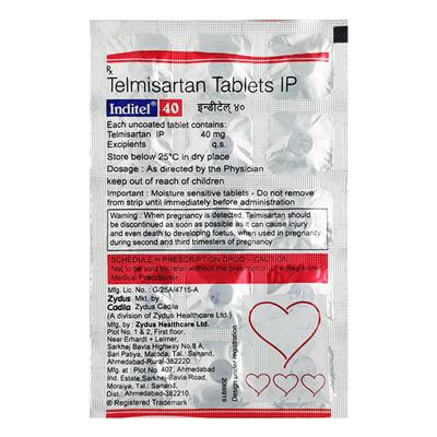 Inditel 40mg Tablet 15'S - Hypertension-Ang