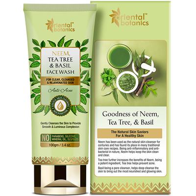 Oriental Botanics Neem, Tea Tree and Basil Face Wash 100 ml - Face Wash & Cleansers