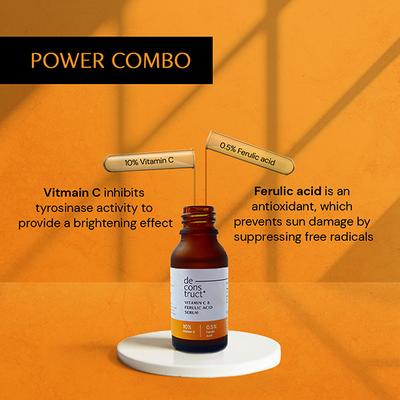 Deconstruct Vitamin C Serum For Face - 10% Vitamin C + 0.5 % Ferulic Acid 20 ml - Face Serum