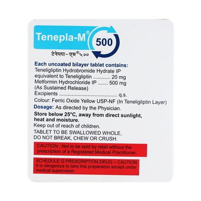 Tenepla M 500/20mg Tablet 10'S - Diabetes-Ant