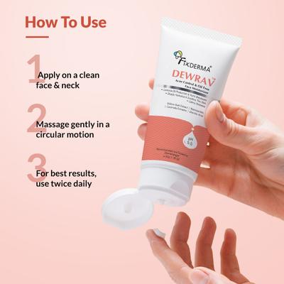 Fixderma Durave Acne Control & Oil Free Moisturizer for Face with Glycolic Acid, Moisturiser 50 gm - Face Moisturizers
