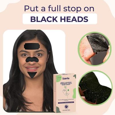 Sanfe Deep Cleansing Forehead Chin & Nose Strips - Charcoal & Bamboo Extract 18's - Masks & Peels