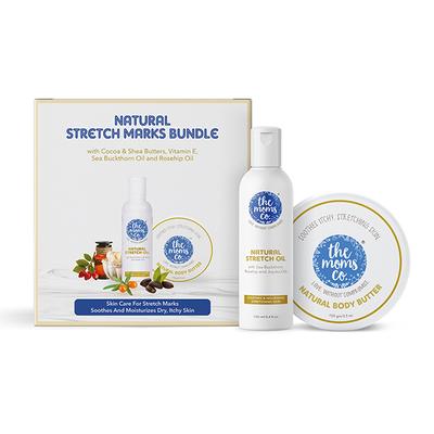 The Mom's Co. Natural Stretch Marks Bundle (100gm+100ml) 1's - Stretch Mark Cream