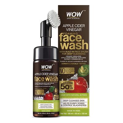 Wow Life Science Apple Cider Vinegar Foaming Face Wash 150 ml - Face Washes