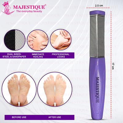 Majestique Foot Scraper And Pumice Stone Pedicure Set, Lightweight And Easy To Use - Multicolor 2's - Manicure & Pedicure Kits