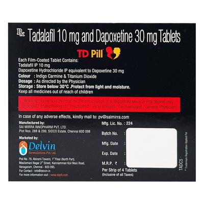 TD Pill Tablet 4'S - Impotence/Erectile Dysfunction (Ed)