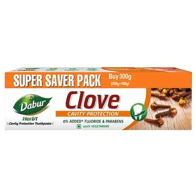 Dabur Herbal Clove Cavity Protection Toothpaste (Pack Of 200g + 100g) 300 g - Toothpaste