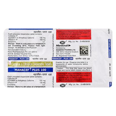 Mahacef Plus 100mg Tablet 10'S - Bacterial Infections-Cep