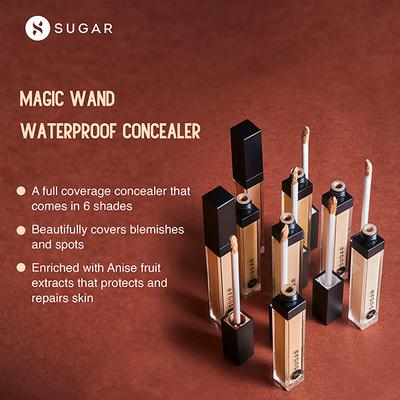 SUGAR Cosmetics Magic Wand Waterproof Concealer - 45 Con Panna (Medium Beige Golden Undertone) 8.4 gm - Concealer