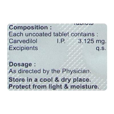 CARVENOL 3.125 Tablet 10's - Hypertension-Bet