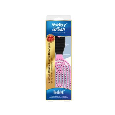 NuWay 4HAIR U.S. Patented Detangler Hair Brush for Men & Women - Rose Pink - Detangling DoubleC 1s 1's - Hair Brushes