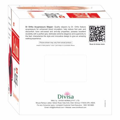 Dr. Ortho Acupressure Slippers Pair - Red UK 10 - Knee/Ankle/Leg/Foot Supports