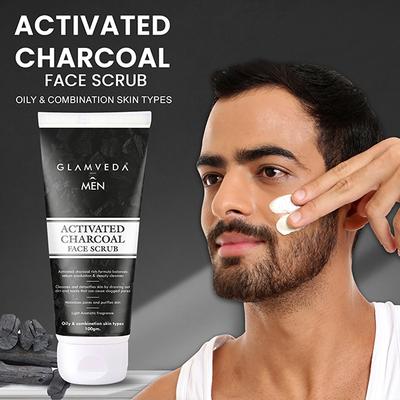 Glamveda Activated Charcoal Face ScrubFor Deep Cleansing & Pore Care 100 ml - Scrubs & Exfoliants
