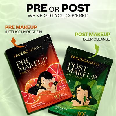 Faces Canada Post-Makeup Detox Mask, Gentle Exfoliating Sheet Mask 25 gm - Sheet Masks