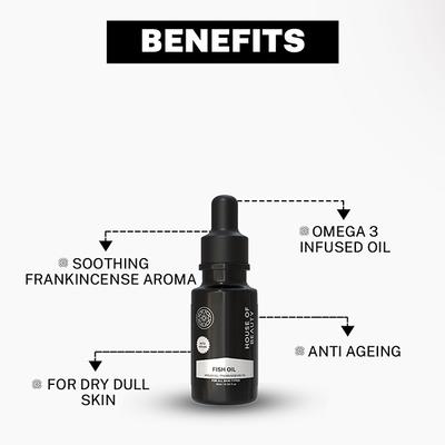 House of Beauty Super Boost Fishy Oil-Dry & Mature Skin For Hydration & Glow with Omega-3 10ml - Face Oils