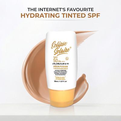 Eclipse Solaire Aqua Fusion Tinted Sunscreen SPF50 PA+++ Infused with Himalayan Spring Water 30 ml - Face Sunscreen