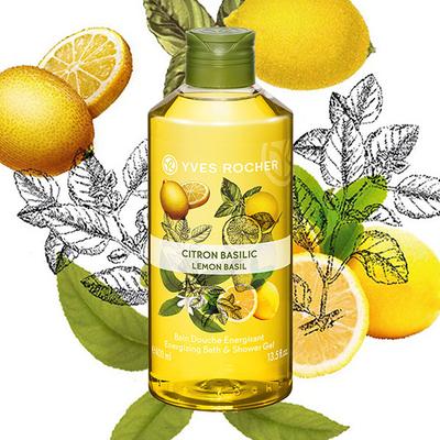 Yves Rocher Energizing Bath And Shower Gel Lemon Basil 400 ml - Shower Gels & Body Wash