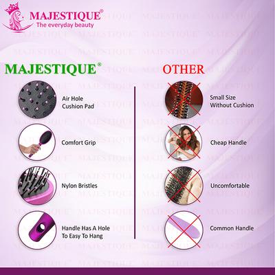 Majestique Hair Straightener Brush, Bio-Friendly Detangling Hair Brush, Comfortable and Styling - Purple 1's - Multi-Stylers