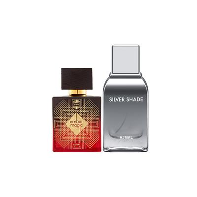 Ajmal Amber Magic EDP Spicy Aromatic Perfume And Silver Shade EDP Citrus Woody Perfume 200 ml - Men Perfumes (Edt/Edp)