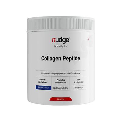 Nudge Wellness Collagen Peptide Hydrolyzed Collagen Peptide Powder Sourced From France Blueberry Flavour 210 gm - Hair & Skin