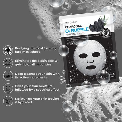 Miss Claire Charcoal O2 Bubble Purifying Mask 20 Gm - Masks & Peels