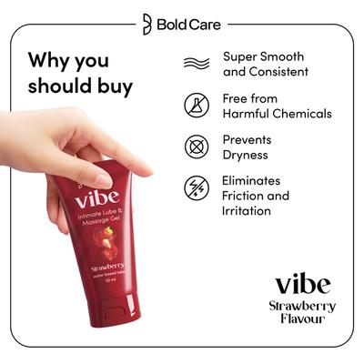 Bold Care Vibe Intimate Lube & Massage Gel - Strawberry 50 ml - Flavoured Lubes