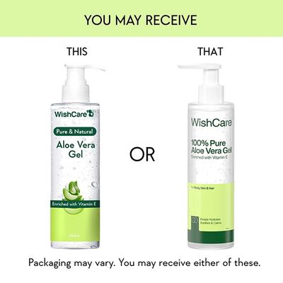 WishCare Pure & Natural Aloe Vera Gel for Face & Hair- Hydrates, Moisturizes & Soothes Skin (200ml) - Skin-Treatment