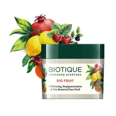 Biotique Bio Fruit Whitening, Depigmentation & Tan Removal Face Pack 75 gm - Face Packs