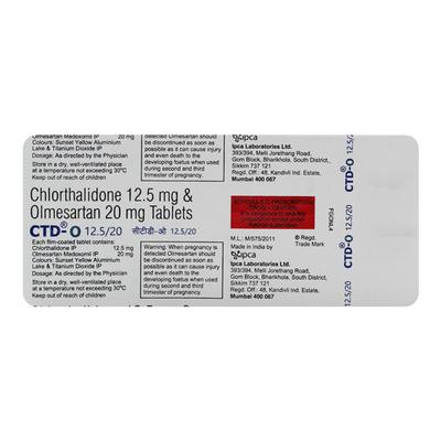 CTD O 12.5/20mg Tablet 10'S - Hypertension-Ang