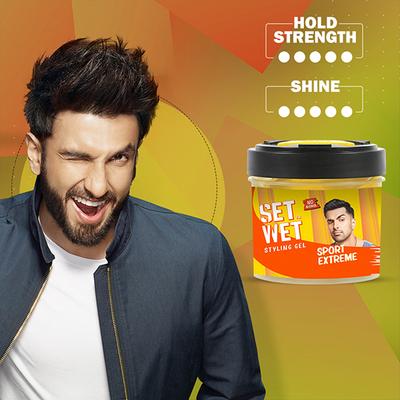 Set Wet Styling Hair Gel for Men - Sport Extreme 250 gm - Hair Gels & Waxes