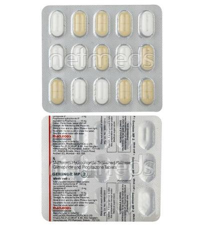 Geminor MP 2mg Tablet 15'S - Diabetes-Ant