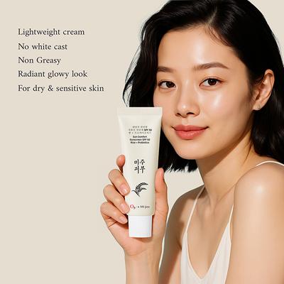 O3+ Mijoo Korea Sun Comfort Lightweight & Moisturising Sunscreen SPF 50 with Rice Probiotics 50 gm - Face Sunscreen