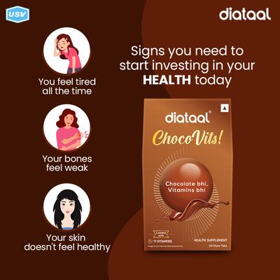 Diataal Chocovits Chewtabs - Chocolate Flavour 30's - Multi-Vitamins