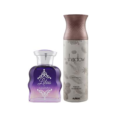 Maryaj Lilas EDP Citrus Floral Perfume And Ajmal Shadow Homme Deodorant Citrus Woody Fragrance 300 ml - Perfumes (Edt/Edp)