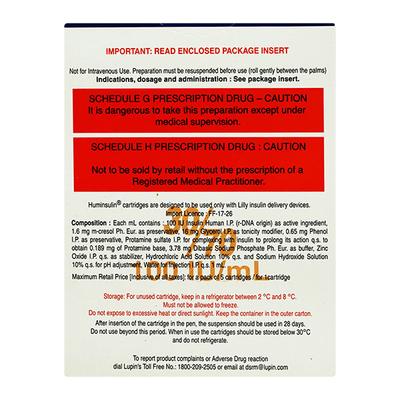 Huminsulin 30/70 100IU Injection 5X3ml - Diabetes-Ins