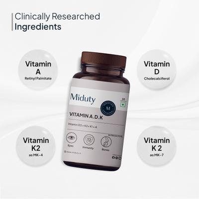 Miduty Vitamin ADK Capsule 30's - Multi-Vitamins