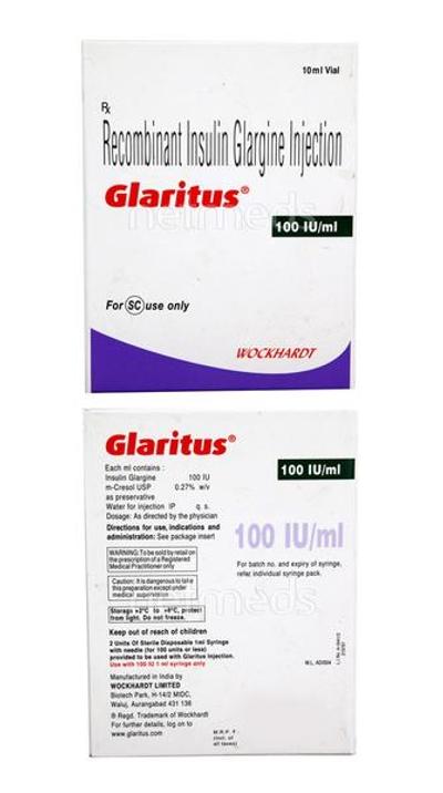 Glaritus 100IU Injection 1X10ml - Diabetes-Ins